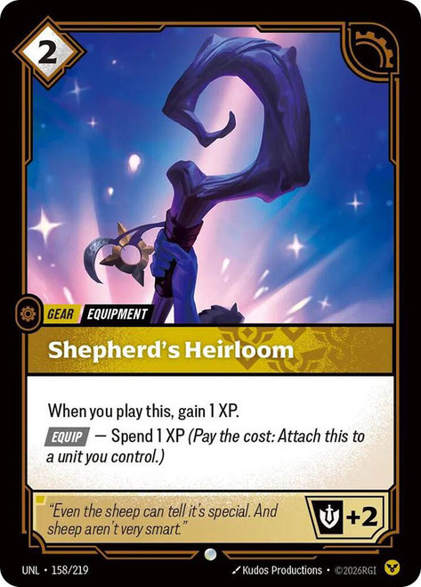 Shepherd's Heirloom
Unleashed
Single
Riftbound: League of Legends TCG