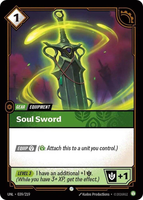 Soul Sword
Unleashed
Single
Riftbound: League of Legends TCG
