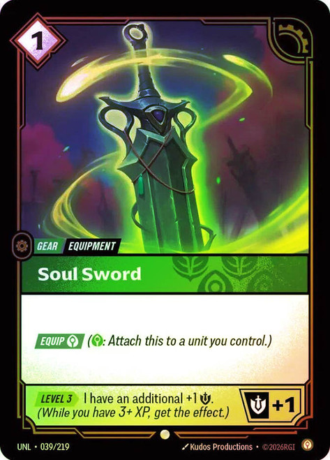 Soul Sword
Unleashed
Single
Riftbound: League of Legends TCG