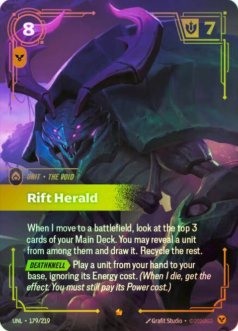 Rift Herald
Unleashed
Single
Riftbound: League of Legends TCG