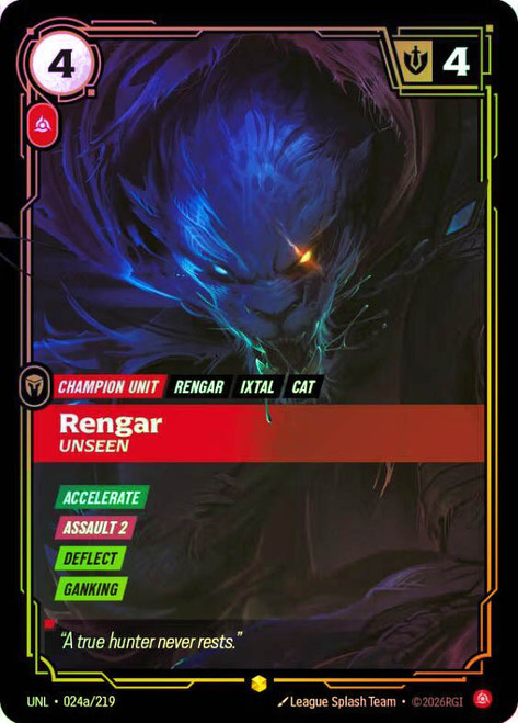 Rengar - Unseen
Unleashed
Single
Riftbound: League of Legends TCG