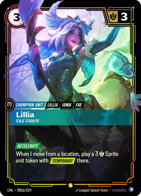 Lillia - Fae Fawn
Unleashed
Single
Riftbound: League of Legends TCG