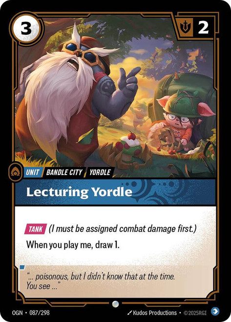 Lecturing Yordle
Origins
Single
Riftbound: League of Legends TCG
