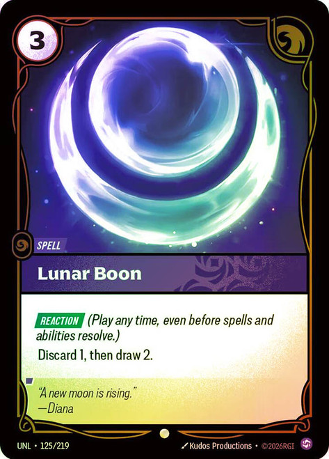 Lunar Boon
Unleashed
Single
Riftbound: League of Legends TCG