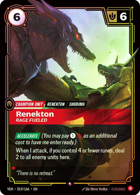 Renekton - Rage Fueled
Vendetta
Single
Riftbound: League of Legends TCG