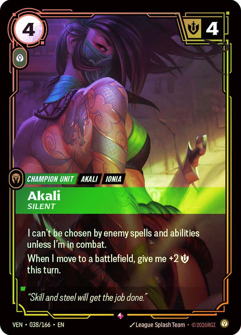 Akali - Silent
Vendetta
Single
Riftbound: League of Legends TCG