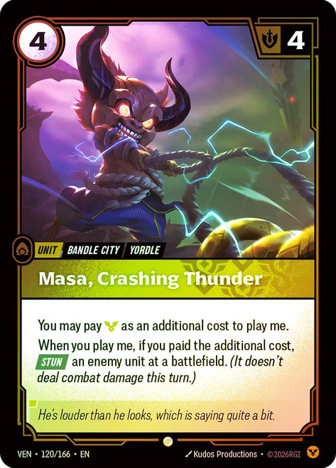 Masa, Crashing Thunder
Vendetta
Single
Riftbound: League of Legends TCG