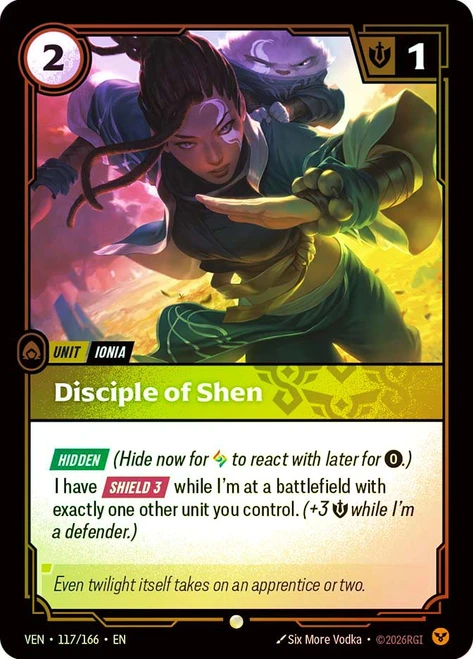 Disciple of Shen
Vendetta
Single
Riftbound: League of Legends TCG