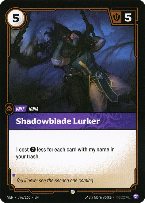 Shadowblade Lurker
Vendetta
Single
Riftbound: League of Legends TCG