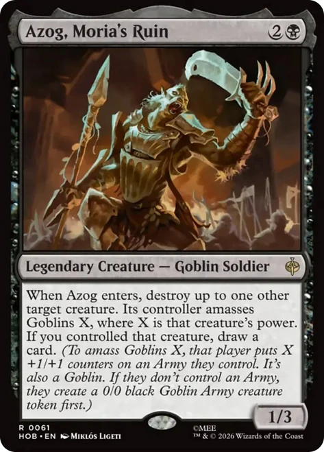 Azog, Moria's Ruin
The Hobbit
Single
Magic: The Gathering