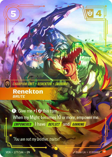 Renekton - Brute
Vendetta
Single
Riftbound: League of Legends TCG