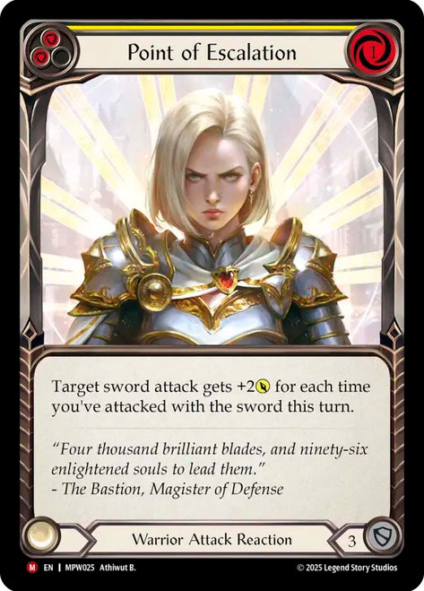Point of Escalation
Mastery Pack Warrior
Single
Flesh and Blood