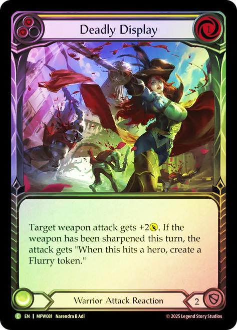 Deadly Display (Yellow)
Mastery Pack Warrior
Single
Flesh and Blood