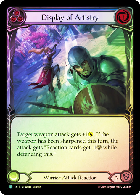 Display of Artistry (Blue)
Mastery Pack Warrior
Single
Flesh and Blood