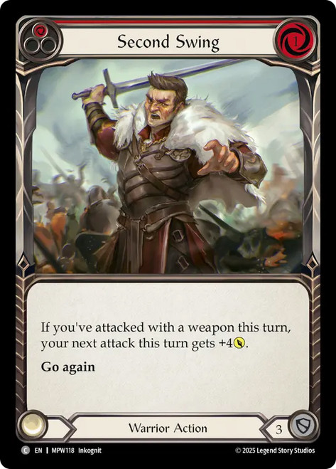 Second Swing (Red)
Mastery Pack Warrior
Single
Flesh and Blood