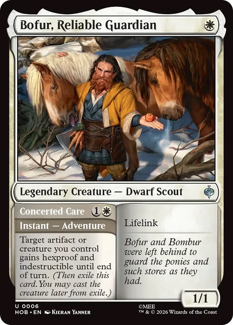 Bofur, Reliable Guardian // Concerted Care
The Hobbit
Single
Magic: The Gathering