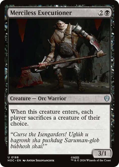 Merciless Executioner
The Hobbit Commander
Single
Magic: The Gathering