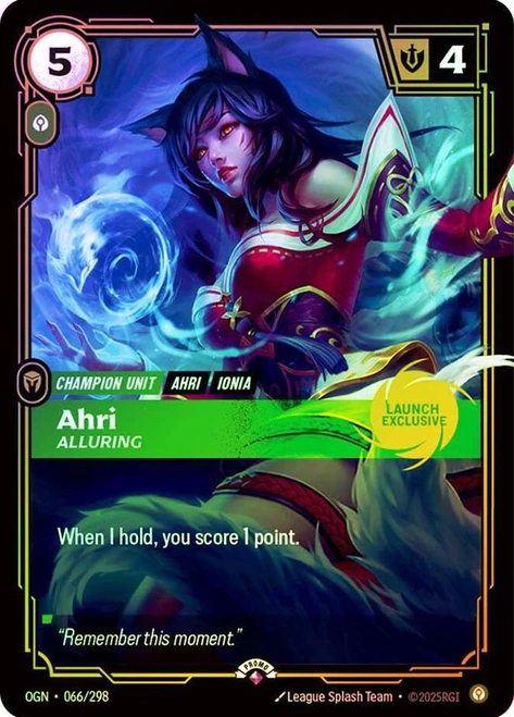 Ahri - Alluring (Launch)
Promotional Cards
Single
Riftbound