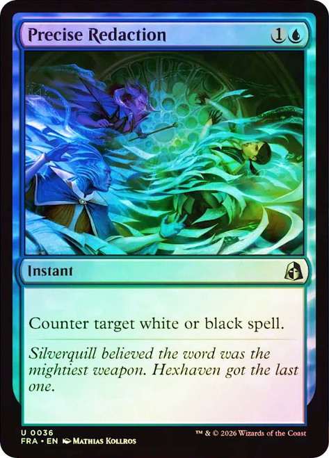 Precise Redaction
Reality Fracture
Single
Magic: The Gathering