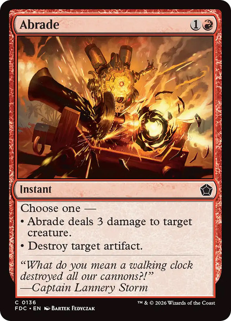 Abrade
Foundations Commander
Single
Magic: The Gathering