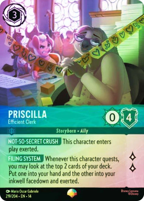 Priscilla - Efficient Clerk
Hyperia City
Single
Disney Lorcana