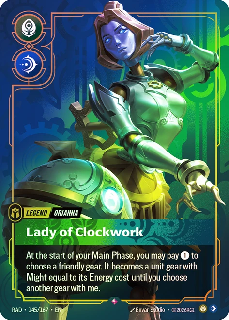 Orianna - Lady of Clockwork
Radiance
Single
Riftbound