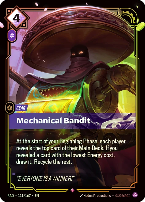 Mechanical Bandit
Radiance
Single
Riftbound