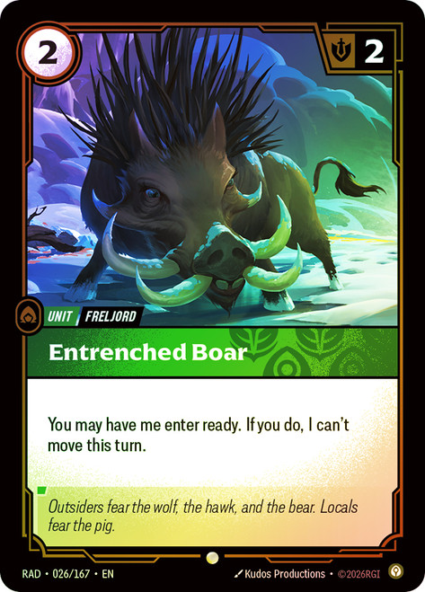 Entrenched Boar
Radiance
Single
Riftbound