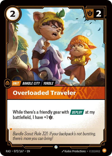 Overloaded Traveler
Radiance
Single
Riftbound