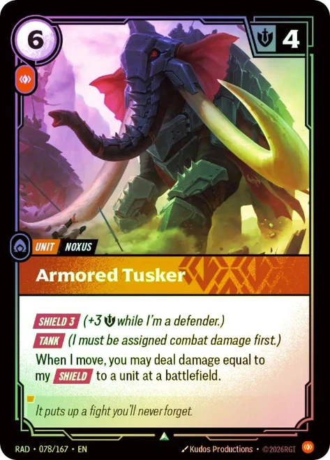 Armored Tusker
Radiance
Single
Riftbound