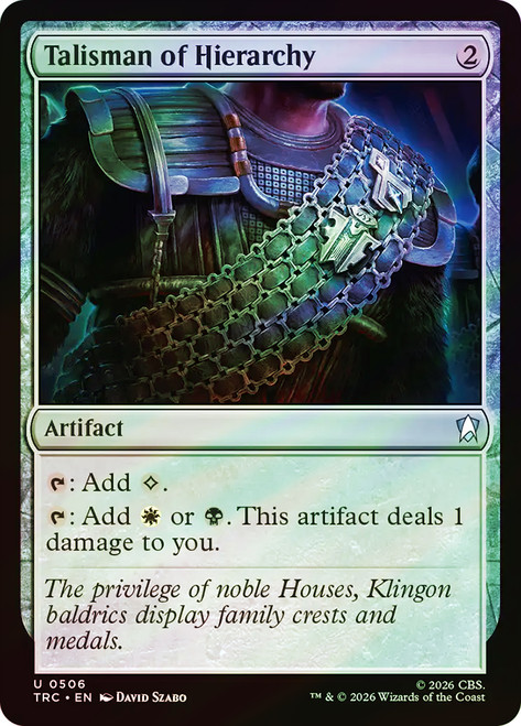 Talisman of Hierarchy
Star Trek Commander
Single
Magic: The Gathering