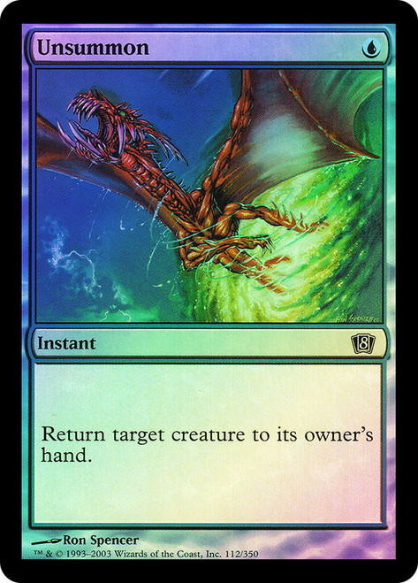 Unsummon\n8th Edition\nSingle\nMagic The Gathering