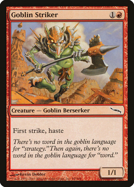 Goblin Striker\nMirrodin\nSingle\nMagic The Gathering