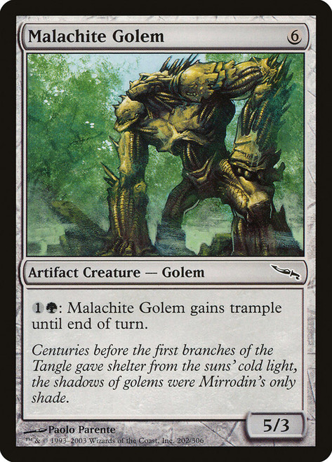 Malachite Golem\nMirrodin\nSingle\nMagic The Gathering