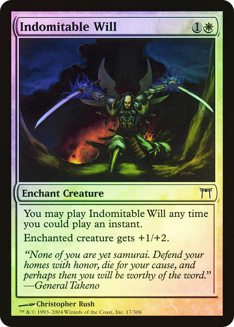 Indomitable Will\nChampions of Kamigawa\nSingle\nMagic The Gathering