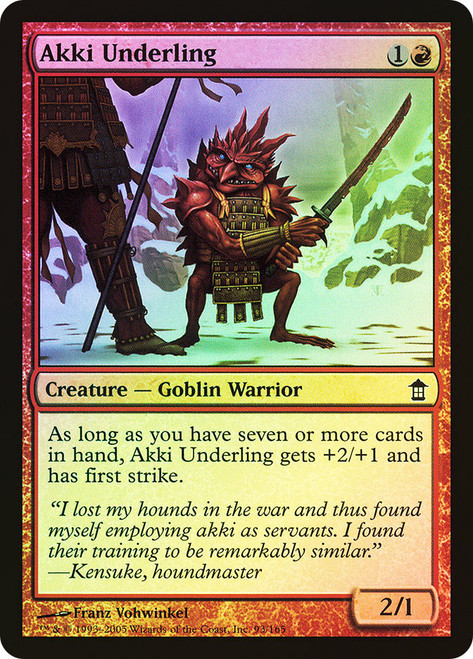Akki Underling\nSaviors of Kamigawa\nSingle\nMagic The Gathering