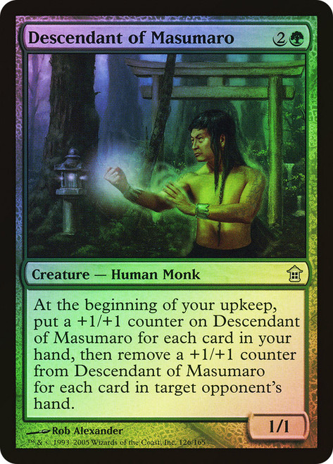 Descendant of Masumaro\nSaviors of Kamigawa\nSingle\nMagic The Gathering