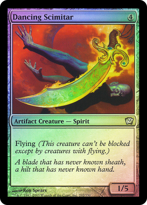 Dancing Scimitar\n9th Edition\nSingle\nMagic The Gathering