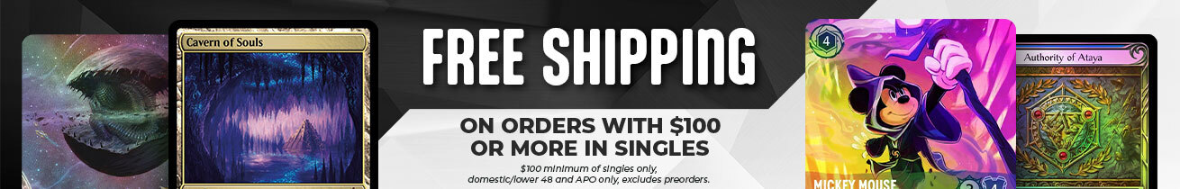 Free Shipping on $100 or More in Singles!