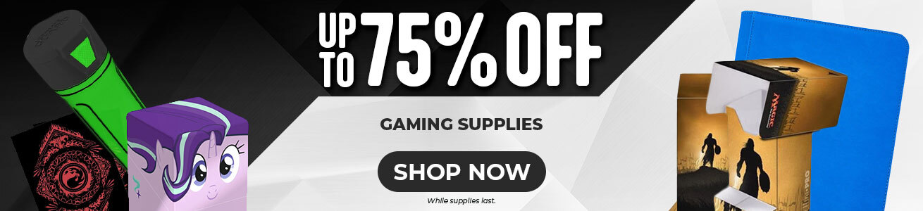 Up to 75% off gaming supplies!