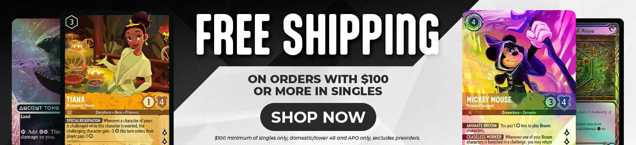 Free Shipping on $100 or More in Singles