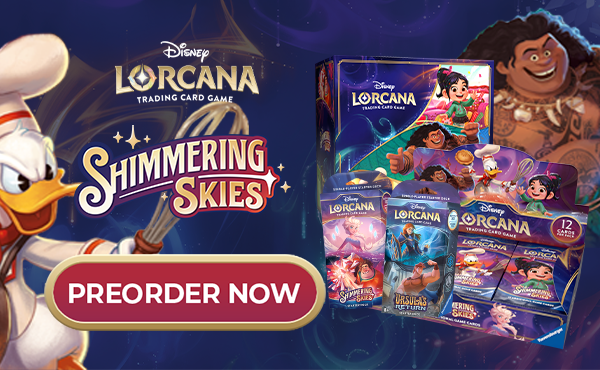 Preorder Disney Lorcana Shimmer Skies Sealed Products Now!