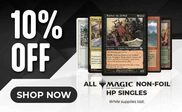 10% Off All Magic: The Gathering Non-Foil, Heavily Played Singles.