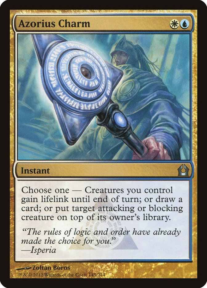 azorius cards mtg MtG Trading Card Game Return to Ravnica Uncommon Azorius Charm #145