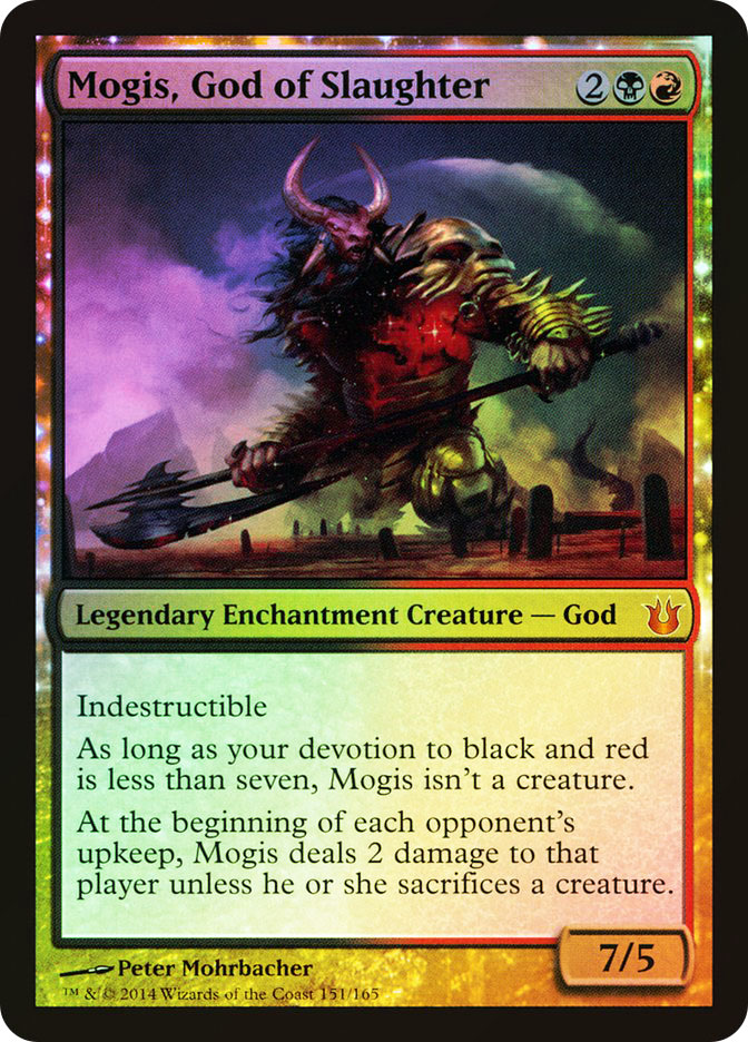 mtg mogis commander deck MtG Born of the Gods Mythic Rare Mogis, God of Slaughter #151