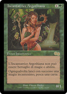 ジャッジFoil アルゴスの女魔術師/Argothian Enchantress Argothian Enchantress | Urza's Saga - Italian | Star City Games