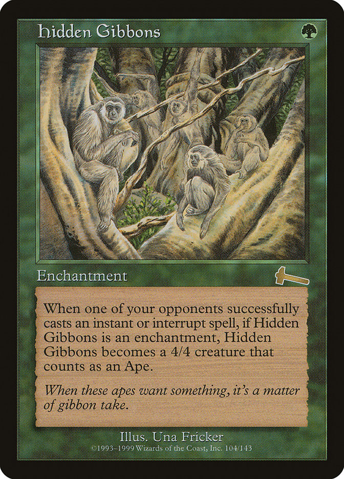 隠れたるテナガザル/hidden Gibbons 英語FOIL 2枚 Hidden Gibbons | Urza's Legacy | Star City Games