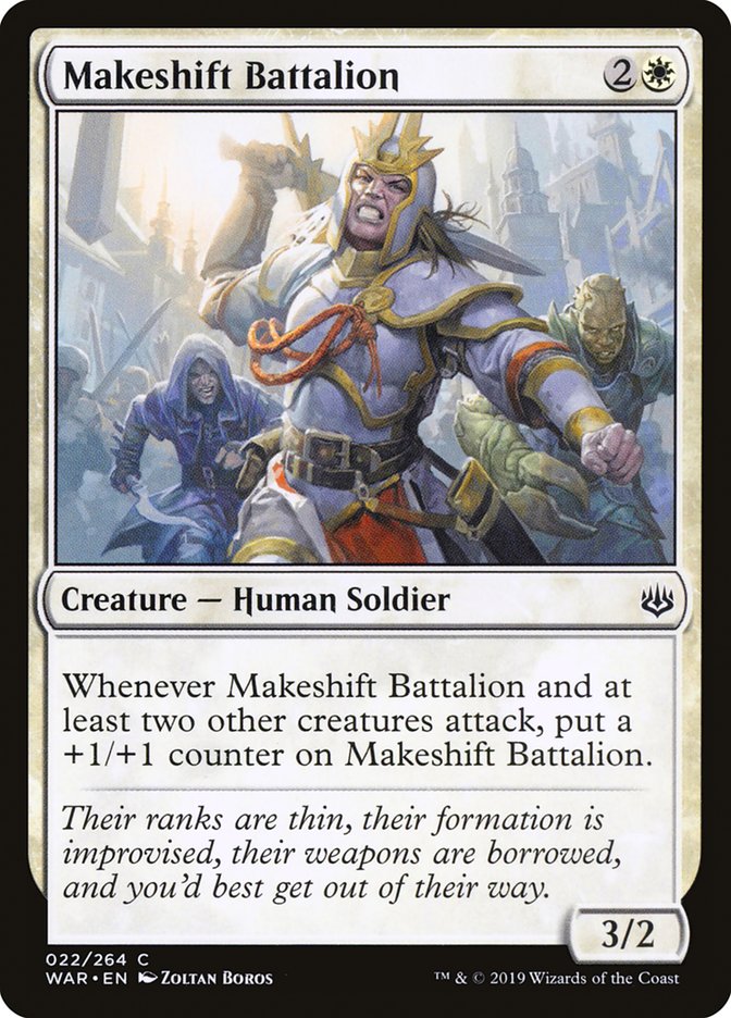 mtg battalion cards (026) Magic The Gathering Core 2021 Single: Makeshift Battalion Holo Common