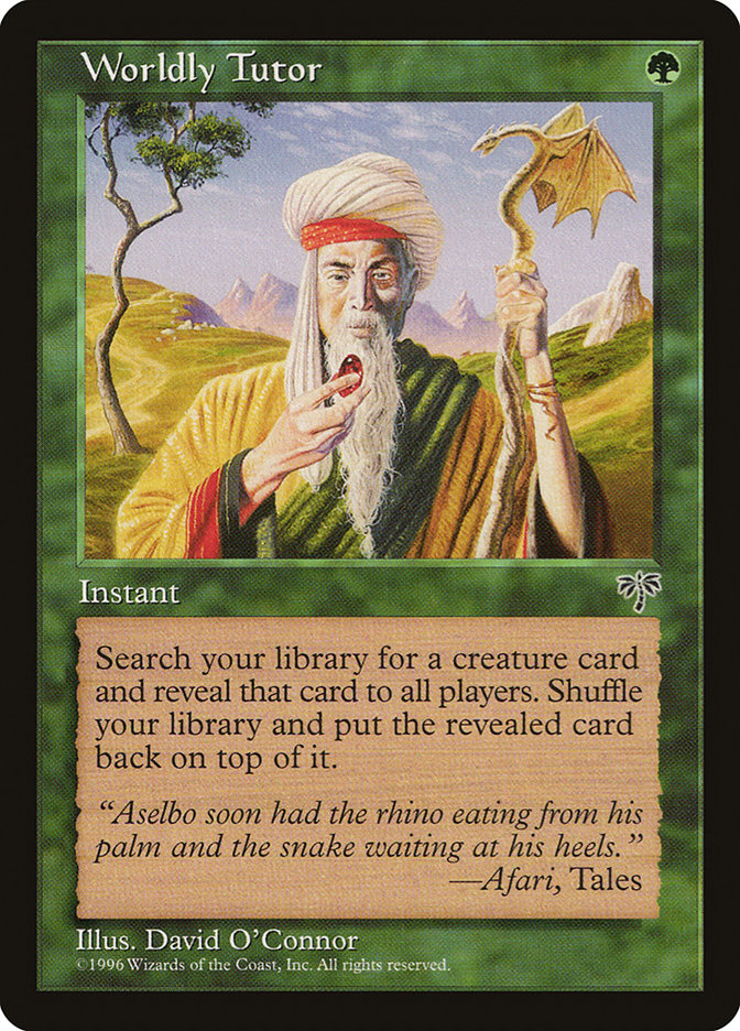 俗世の教示者 Worldly Tutor 英語版 MTG まとめ売り レガシー Worldly Tutor | Mirage | Star City Games
