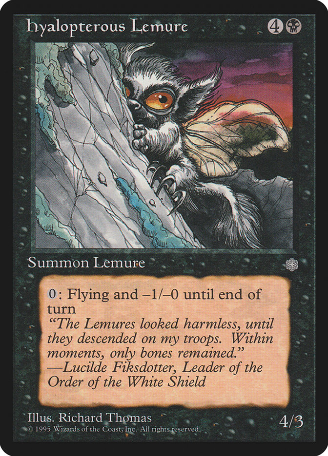 mtg lemur card Hyalopterous Lemure [Ice Age] Lucilde Fiksdotter Magic: The Gathering  How
